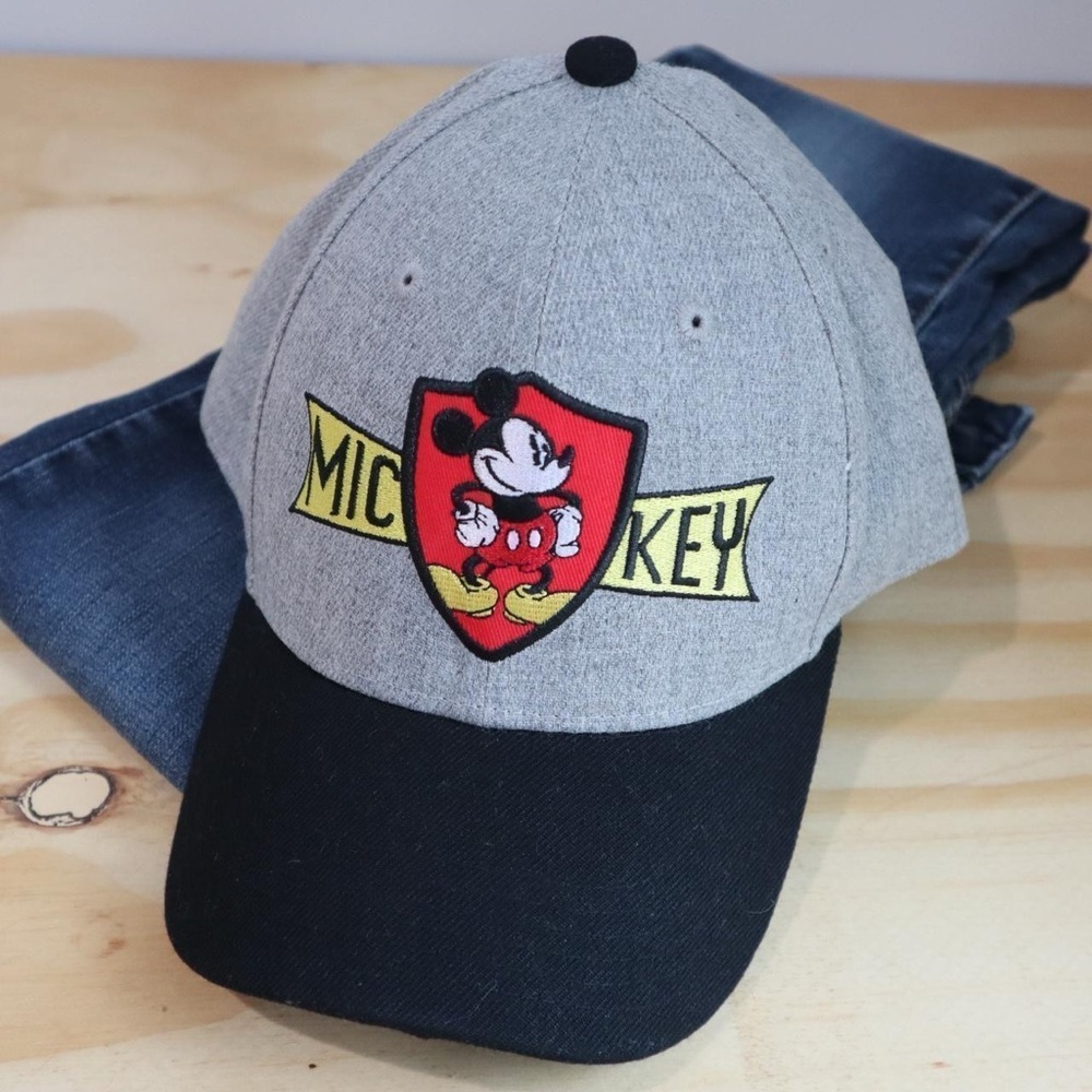 Disney Embroidered Cap Mickey‎ Mousse Gray One Size